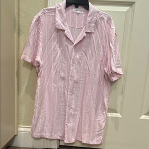 PacSun Light Pink Striped Button-Down Shirt